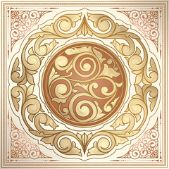 Golden ornate decorative vintage design