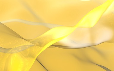 Abstract gold background. Beautiful backdrop with yellow waves. 3d illustration.