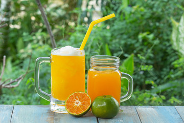 glass of fresh orange juice smoothie