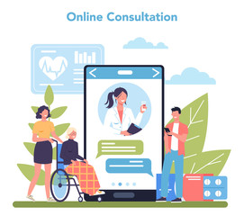 Nurse online service or platform. Medical occupation, hospital