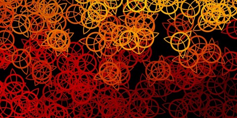 Dark Brown vector backdrop with mystery symbols.