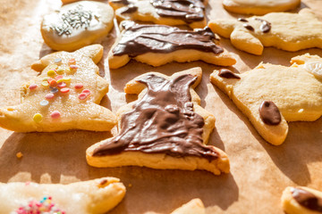 Easter biscuits homemade biscuit decorated with chocolate