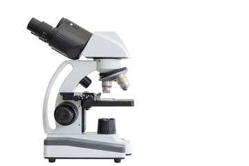 Microscope isolated on white background.