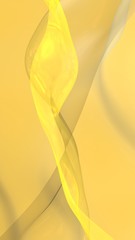 Abstract gold background. Beautiful backdrop with yellow waves. Vertical orientation. 3D illustration