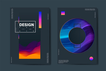 Fototapeta premium Abstract Futuristic Poster Liquid Background. Banner Identity Card Design. Vector illustration.Fluid Shapes Brochure Template. Geometric design, liquids, shapes.