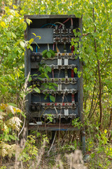 Outdoor old electrical control cabinet 
