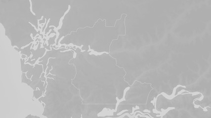 Kaolack, Senegal - outlined. Grayscale © Yarr65