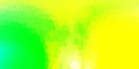 Light green, yellow vector triangle mosaic background.