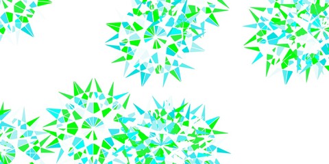 Light blue, green vector texture with bright snowflakes.