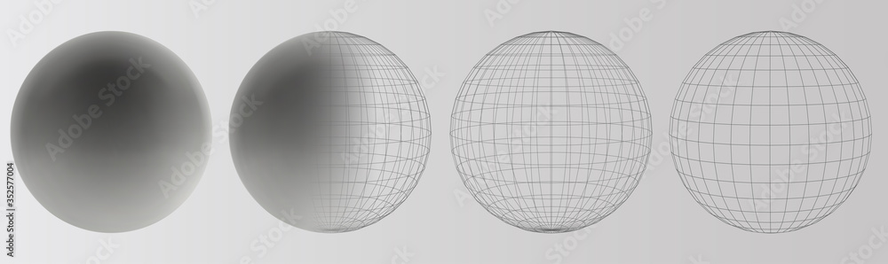 Canvas Prints set of vector 3d spheres on a white background
