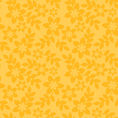 Floral seamless pattern yellow background