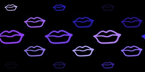 Dark Purple vector pattern with feminism elements.