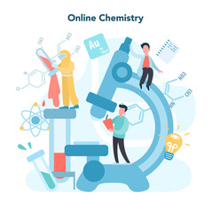 Chemistry online studying concept. Online course or webinar