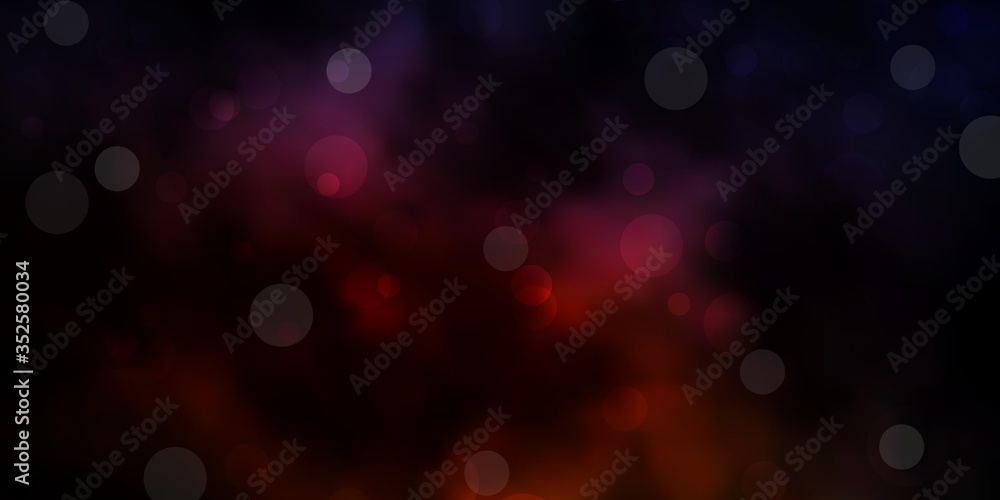 Wall mural dark pink, yellow vector layout with circle shapes. illustration with set of shining colorful abstra