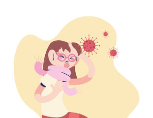 young woman with coronavirus symptoms