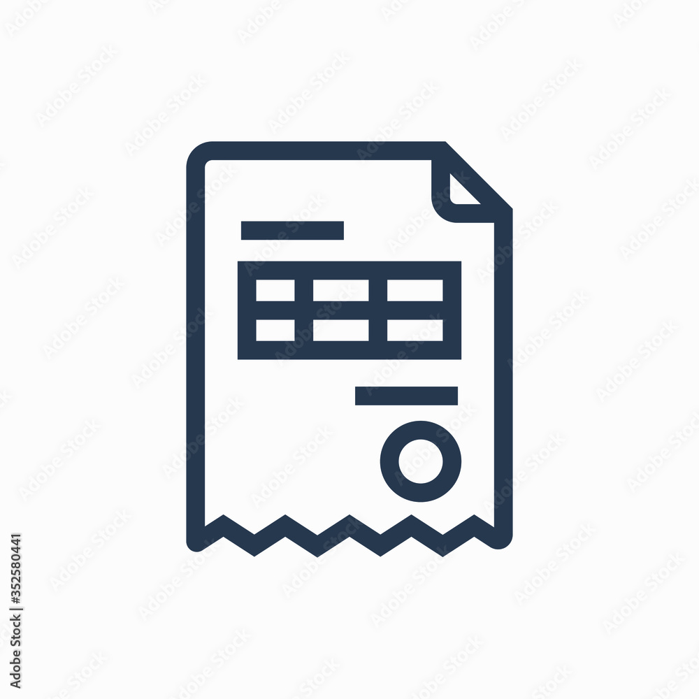 Poster business invoice line vector minimalistic icon. finance document symbol. bill icon for web design. m