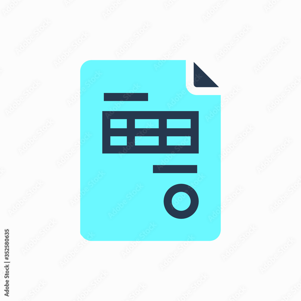 Poster business invoice line vector minimalistic icon. finance document symbol. bill icon for web design. m