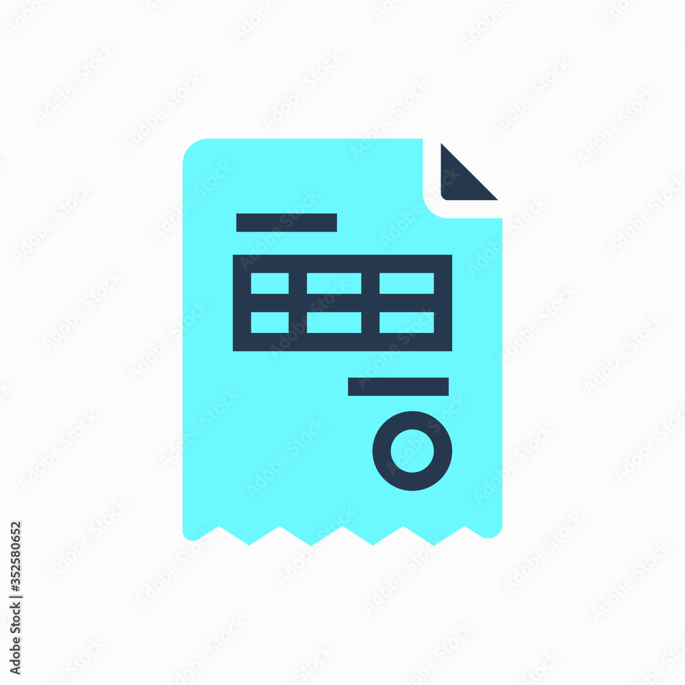 Poster business invoice line vector minimalistic icon. finance document symbol. bill icon for web design. m
