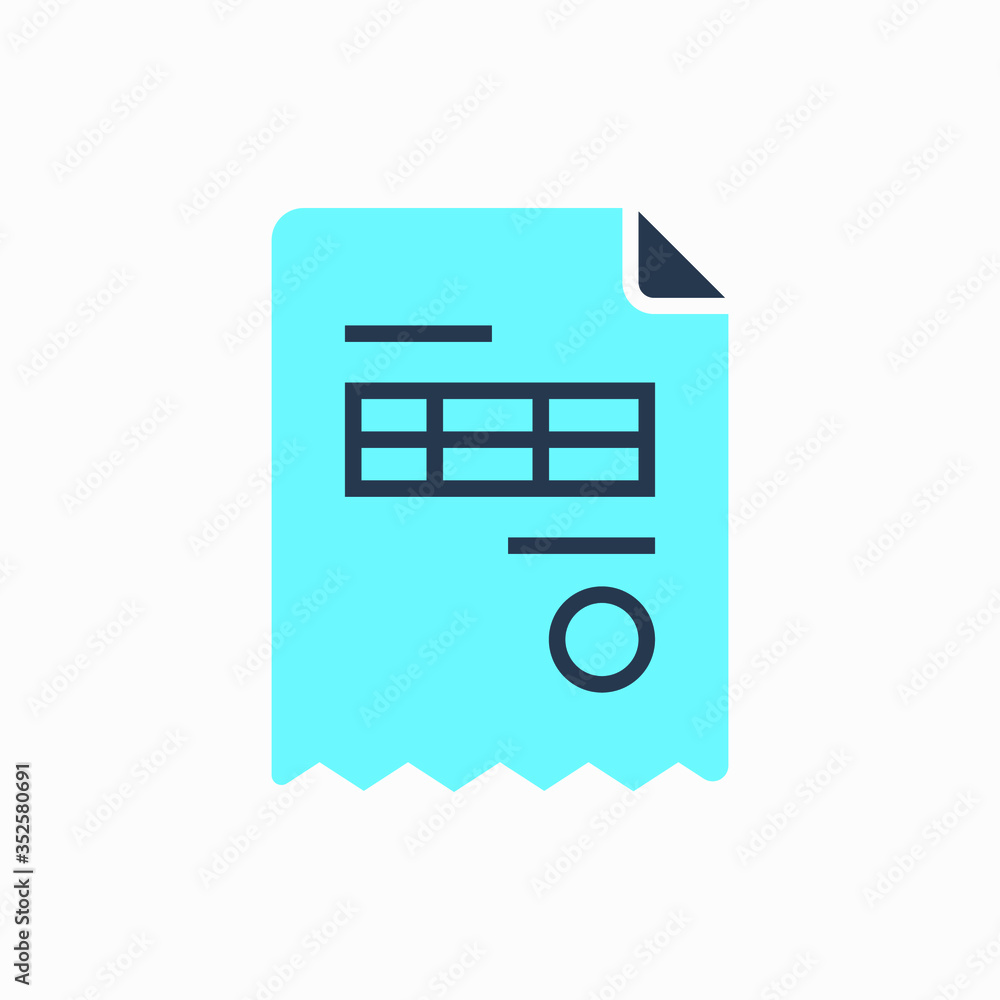 Poster business invoice line vector minimalistic icon. finance document symbol. bill icon for web design. m