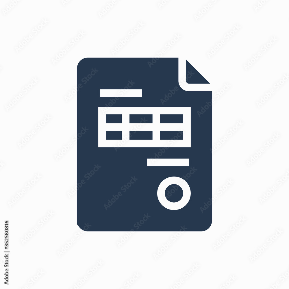 Poster business invoice line vector minimalistic icon. finance document symbol. bill icon for web design. m