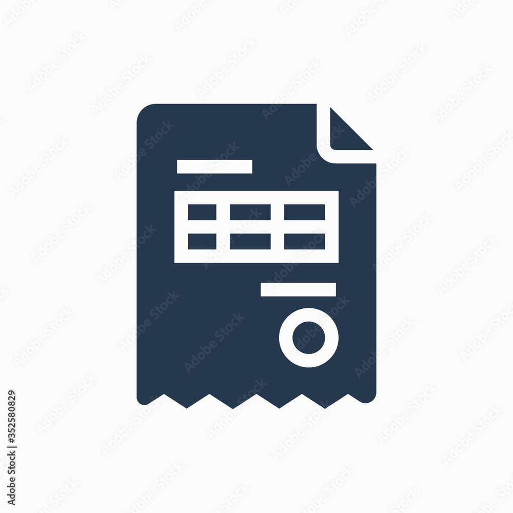 Poster business invoice line vector minimalistic icon. finance document symbol. bill icon for web design. m
