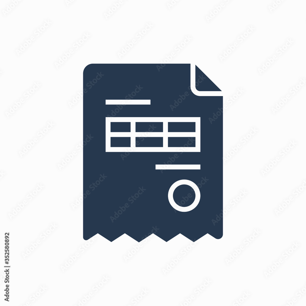 Poster business invoice line vector minimalistic icon. finance document symbol. bill icon for web design. m