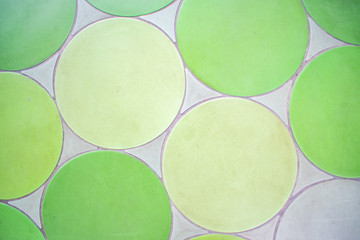Green circle tiles background or surface