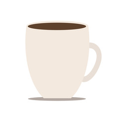 coffee cup mug on white background Flat modern simply design, stock vector