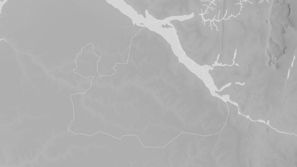 Matam, Senegal - outlined. Grayscale © Yarr65