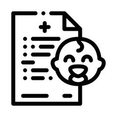baby medical document icon vector. baby medical document sign. isolated contour symbol illustration