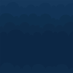 Night sky and white clouds. Sky with moon, stars and clouds cartoon style drawing vector illustration. Clouds background. Part of set. 