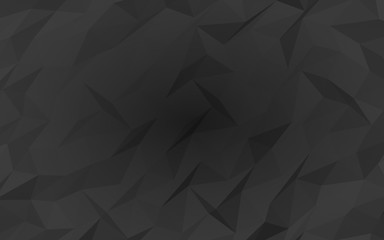 Obraz premium Black abstract background. Lowpoly backdrop. Gloomy crumpled paper. 3D illustration