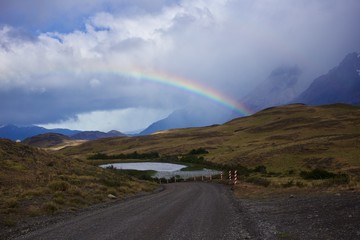 rainbow on the road