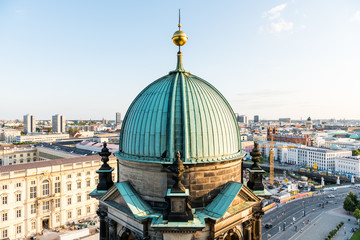 Green Dome of Berlin Cathedral, the common name for the Evangelical Supreme Parish and Collegiate Church in Berlin, Germany. It is located on Museum Island in the Mitte borough.