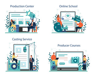 Producer online service or platform set. Film and music production.