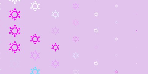 Light Pink, Blue vector texture with disease symbols.