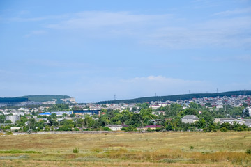 Obraz premium Crimean landscapes, driving on roads of Crimea. Suburbs and villages and fields and trails of The Crimea.