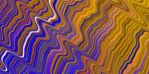 Light Blue, Yellow vector template with wry lines. Bright sample with colorful bent lines, shapes. Pattern for websites, landing pages.