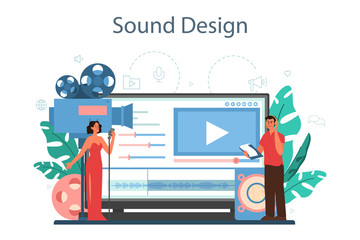 Sound engineer online service or platform. Music production