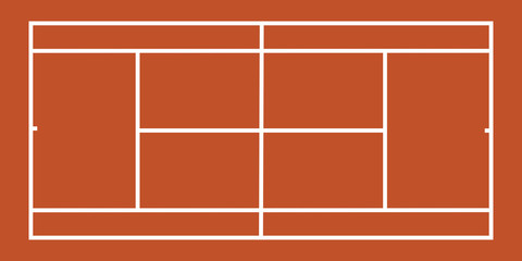 Top view of tennis court - Vector and illustration.