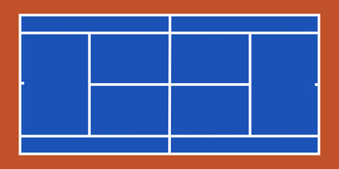 Top view of tennis court - Vector and illustration. 