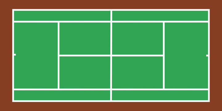 Top View Of Tennis Court - Vector And Illustration.