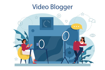 Video blogger concept illustration. Share content in the internet