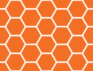 Seamless geometric pattern, texture or background vector in orange, white colors.