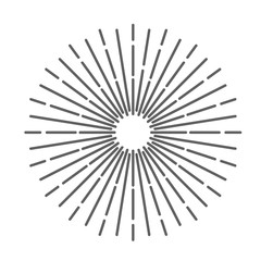 Obraz premium Retro Sun burst shape for your vintage design project. Sun ray frame vector design elements. Stock vector illustration