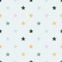 Stars are rare on a light blue background. Aged design. Seamless background.
