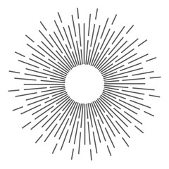 Retro Sun burst shape for your vintage design project. Sun ray frame vector design elements. Stock vector illustration
