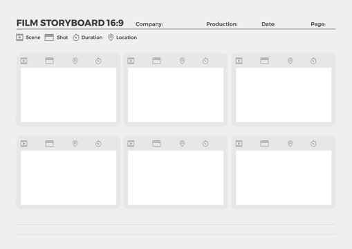 Storyboard Film Video Template For Movie Creation 