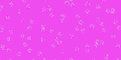 Light purple vector doodle texture with flowers.