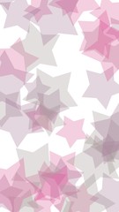 Multicolored translucent stars on a white background. Vertical image orientation. 3D illustration